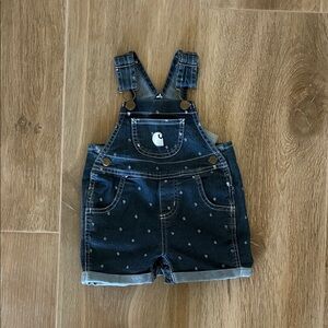 Carhartt Navy Kids Overalls with Heart Pattern